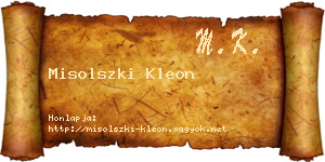 Misolszki Kleon névjegykártya